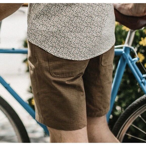 Taylor Stitch Brown Flat Front Men Shorts - Picture 5 of 11